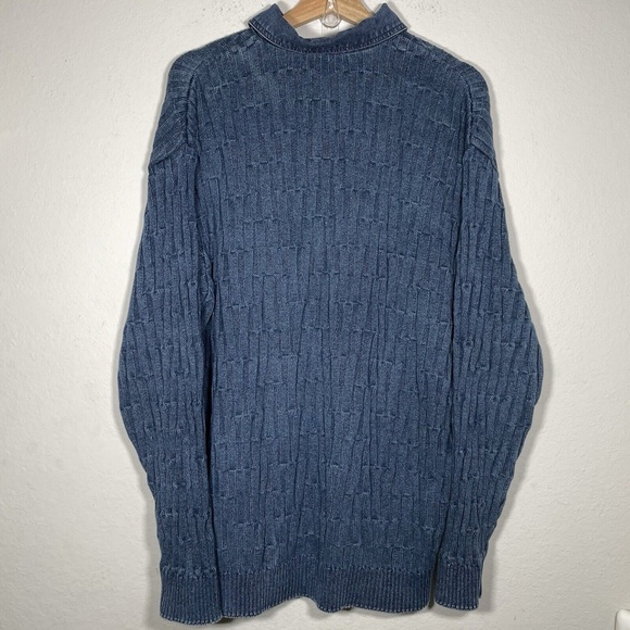 Blue Willis Blue Cotton Knit 1/4 Snap Danish Design Heavy Sweater Men Size XXL - Picture 2 of 8